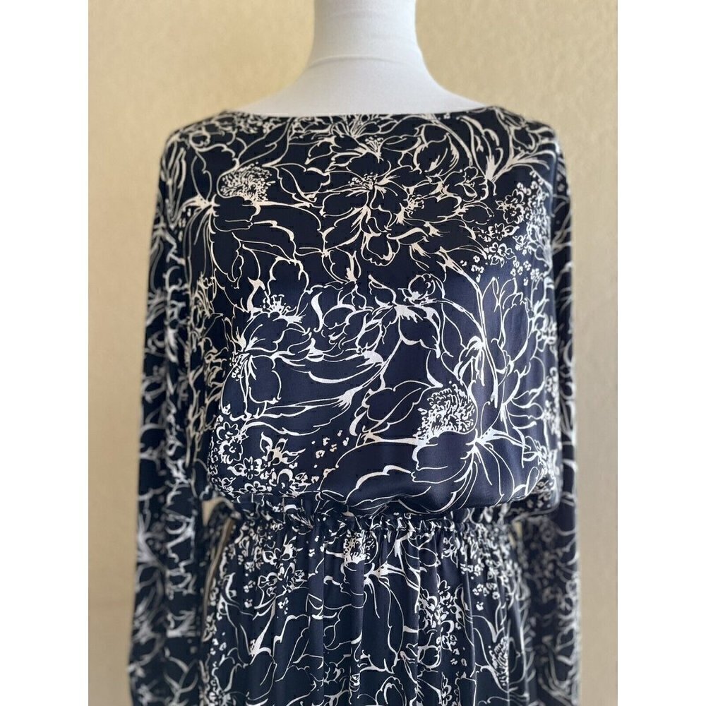 Treasure & Bond Womens Blouson Floral Print Midi Dress Size L - Picture 10 of 12